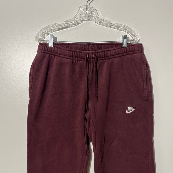 Nike Sportswear Club Fleece Maroon Straight Leg Sweatpants Men's Size Large - Picture 2 of 7